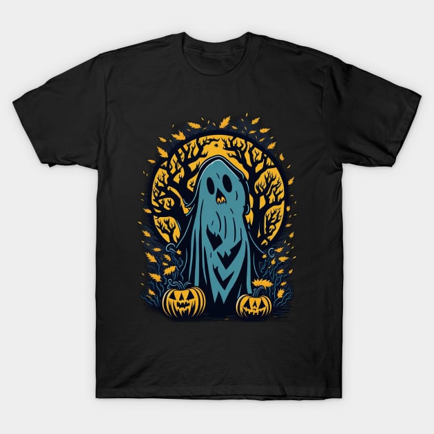 Halloween Ghost Pumpkin T-Shirt by Chavjo Mir11